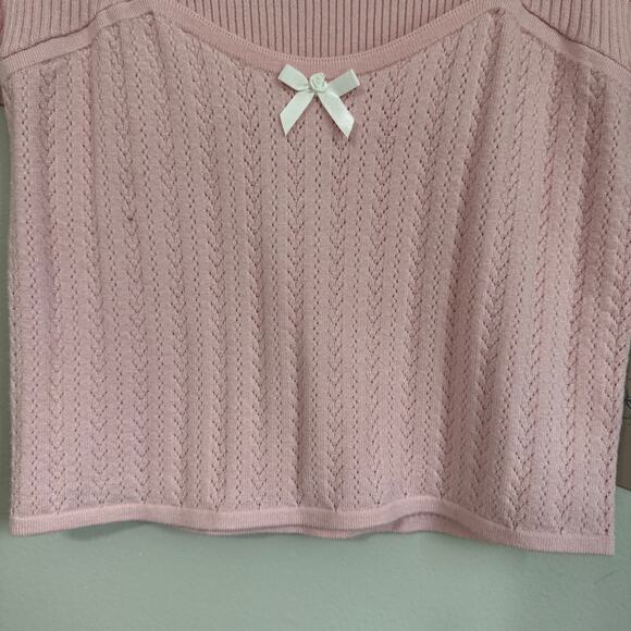 NWT Prairie by Rachel Ashwell Pink Top XL Sweetheart Knit Coquette Feminine - Picture 6 of 12